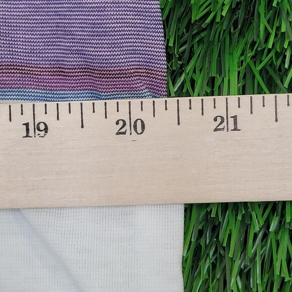 Vintage 90s Arrow MOD Polo Shirt M/L 21x28 Whtie Purple - Picture 11 of 12